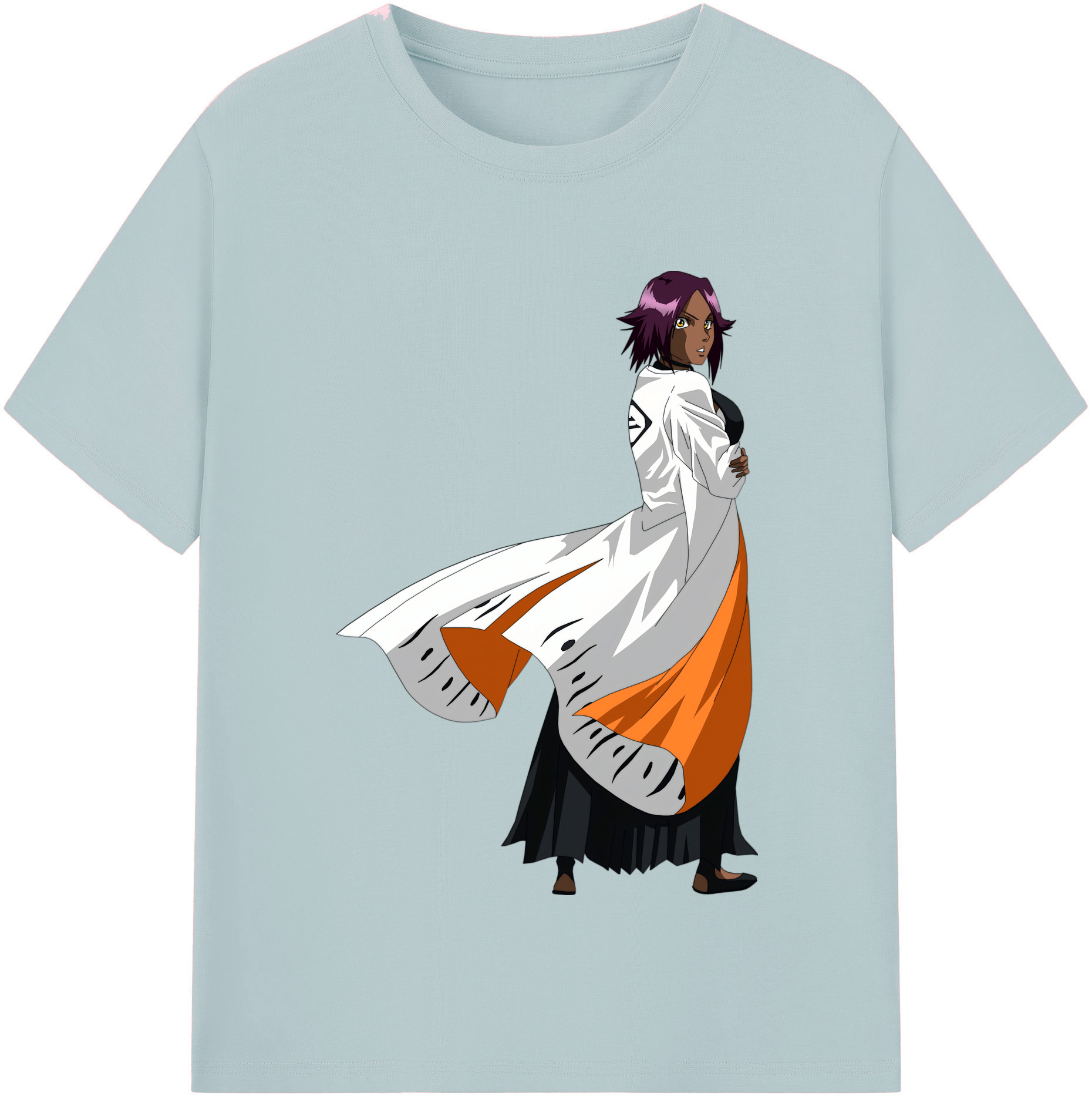 （画像用） ブリーチ 四楓院 夜一（しほういん よるいち） BLEACH Shihouin Yoruichi 綿100％半袖Tシャツ（フロントプリント）